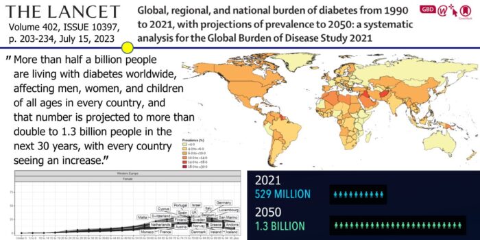 Global, Regional, And National Burden Of Diabetes From 1990 To 2021, With Projections Of Prevalence To 2050