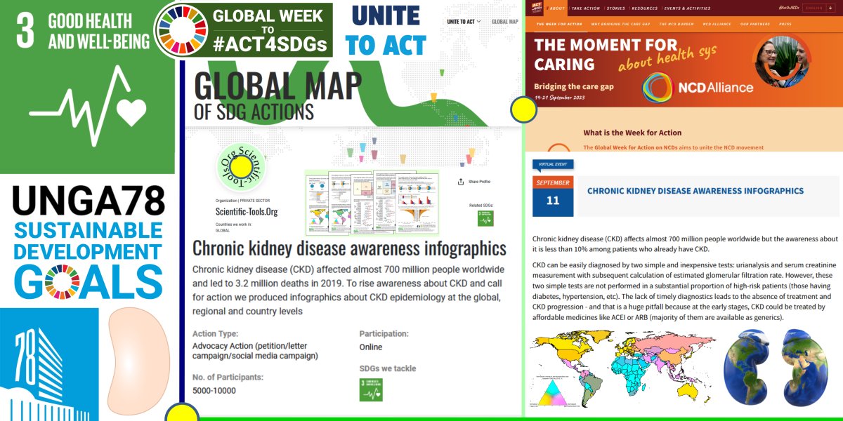 Chronic kidney disease awareness infographics for the awareness campaign dedicated to the United Nations High-Level Meeting on Universal Health Coverage